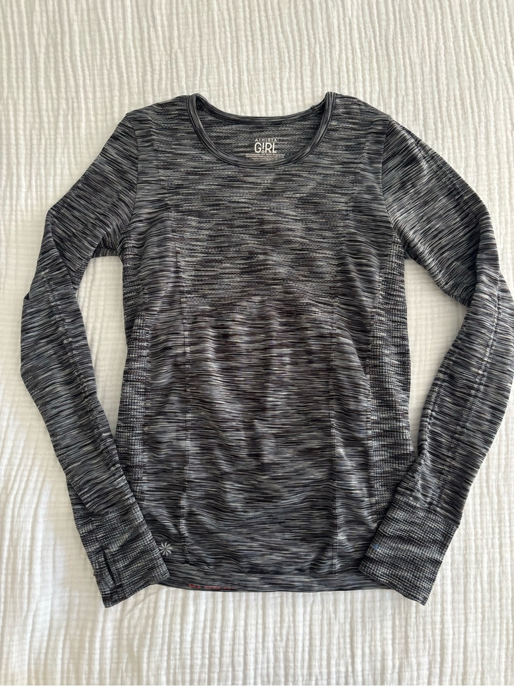 Athleta Girl Black & Gray Long-Sleeve Performance Tee